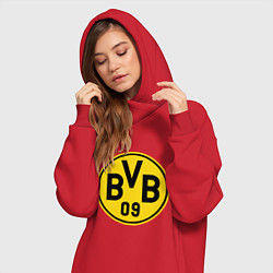 Женское худи-платье BVB 09, цвет: красный — фото 2