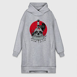 Женское худи-платье Ворон, цвет: меланж