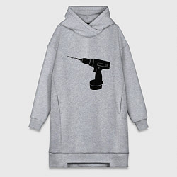 Женское худи-платье Она: перфоратор, цвет: меланж