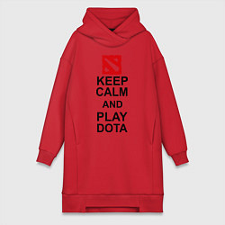 Женское худи-платье Keep Calm & Play Dota, цвет: красный