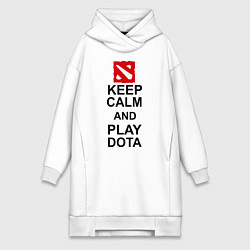 Женское худи-платье Keep Calm & Play Dota, цвет: белый
