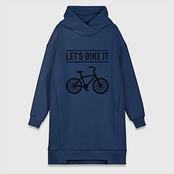 Женское худи-платье Lets bike it, цвет: тёмно-синий