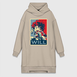 Женская толстовка-платье Изуку Мидория