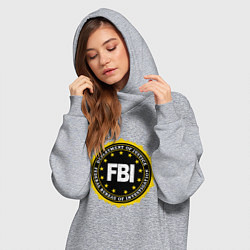 Женское худи-платье FBI Departament, цвет: меланж — фото 2