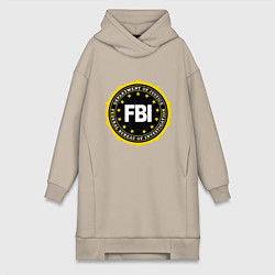 Женское худи-платье FBI Departament, цвет: миндальный