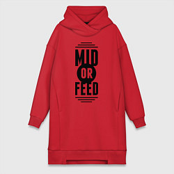 Женское худи-платье Mid or feed, цвет: красный