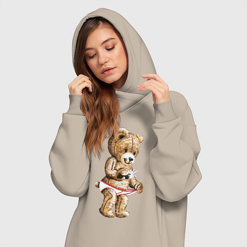Женская толстовка-платье Nasty Bear / Миндальный – фото 3