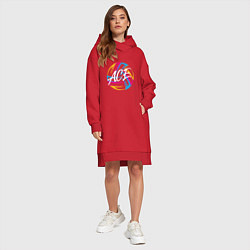 Женское худи-платье Волейбол, цвет: красный — фото 2