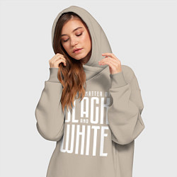 Женское худи-платье Juventus: Black & White, цвет: миндальный — фото 2