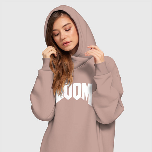 Женская толстовка-платье DOOM / Пыльно-розовый – фото 3
