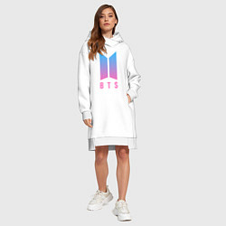 Женское худи-платье BTS: Neon J-Hope, цвет: белый — фото 2