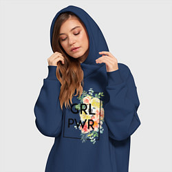 Женское худи-платье GRL PWR, цвет: тёмно-синий — фото 2
