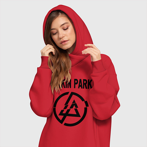 Женская толстовка-платье Linkin Park / Красный – фото 3