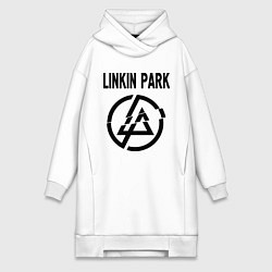 Женское худи-платье Linkin Park, цвет: белый