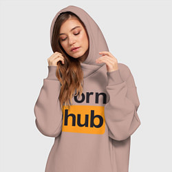 Женское худи-платье PornHub, цвет: пыльно-розовый — фото 2