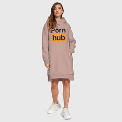 Женское худи-платье PornHub, цвет: пыльно-розовый — фото 2