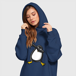 Женское худи-платье DAB Pinguin, цвет: тёмно-синий — фото 2