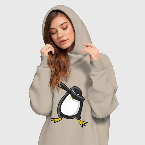 Женская толстовка-платье DAB Pinguin / Миндальный – фото 3