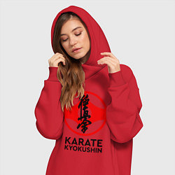 Женское худи-платье Karate Kyokushin, цвет: красный — фото 2