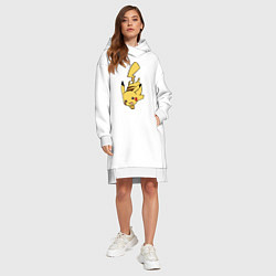 Женское худи-платье Радостный Пикачуха, цвет: белый — фото 2