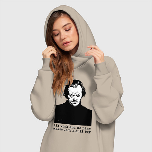 Женская толстовка-платье Сияние - Джек Николсон / Миндальный – фото 3