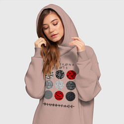 Женское худи-платье TOP: Blurryface, цвет: пыльно-розовый — фото 2