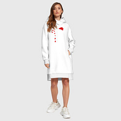 Женское худи-платье Пряничный человечек, цвет: белый — фото 2