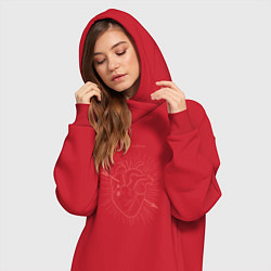 Женское худи-платье Ты меня пленила, цвет: красный — фото 2