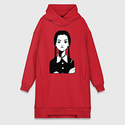 Женское худи-платье Wednesday Addams, цвет: красный