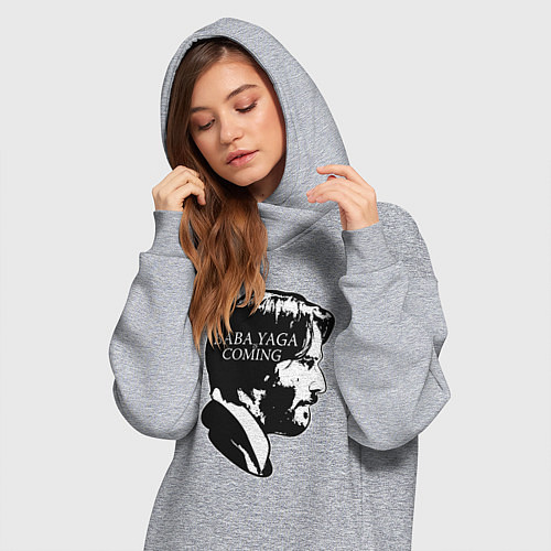 Женская толстовка-платье Baba Yaga is Coming / Меланж – фото 3