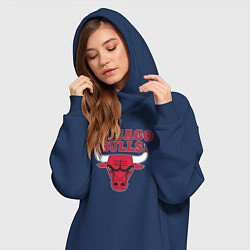 Женское худи-платье CHICAGO BULLS, цвет: тёмно-синий — фото 2