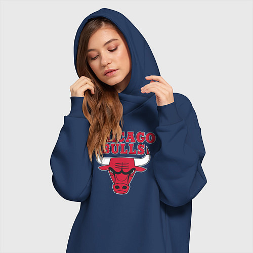 Женская толстовка-платье CHICAGO BULLS / Тёмно-синий – фото 3