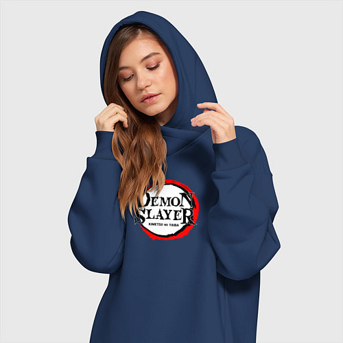 Женская толстовка-платье KIMETSU NO YAIBA / Тёмно-синий – фото 3