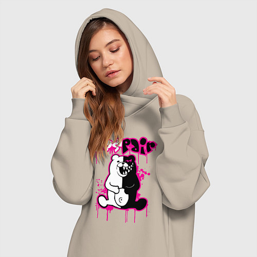Женская толстовка-платье MONOKUMA / Миндальный – фото 3