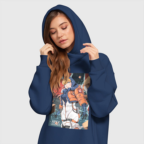 Женская толстовка-платье Apex Legends Wattson / Тёмно-синий – фото 3