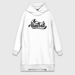 Женское худи-платье Handball lettering, цвет: белый