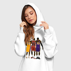 Женское худи-платье Kobe, Michael, LeBron, цвет: белый — фото 2