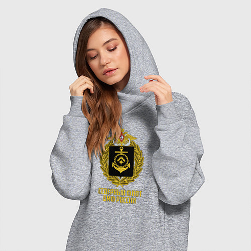 Женская толстовка-платье Северный флот ВМФ России / Меланж – фото 3