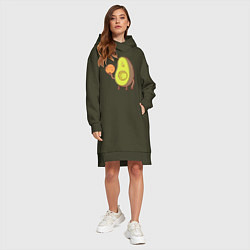 Женское худи-платье Авокадо, цвет: хаки — фото 2