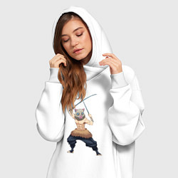 Женское худи-платье KIMETSU NO YAIBA, цвет: белый — фото 2