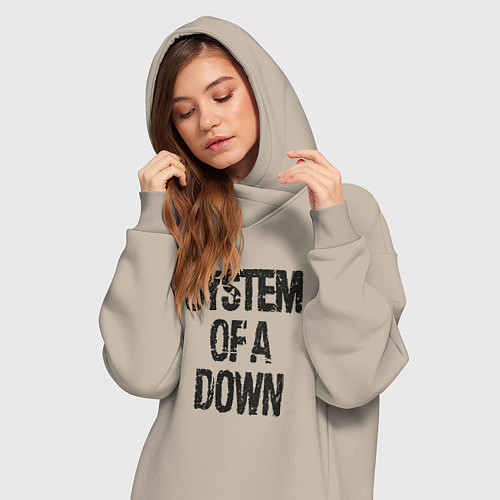 Женская толстовка-платье System of a down / Миндальный – фото 3