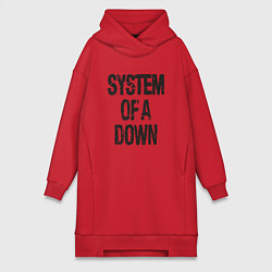 Женское худи-платье System of a down, цвет: красный
