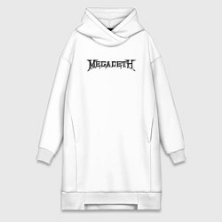 Женское худи-платье Megadeth, цвет: белый