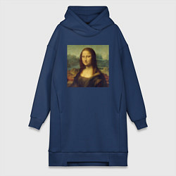 Женское худи-платье Mona Lisa pixels, цвет: тёмно-синий