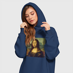 Женское худи-платье Mona Lisa pixels, цвет: тёмно-синий — фото 2