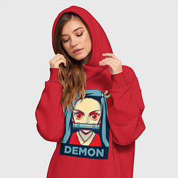 Женское худи-платье Незуко Камадо, цвет: красный — фото 2