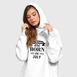 Женское худи-платье Legends are born in july, цвет: белый — фото 2