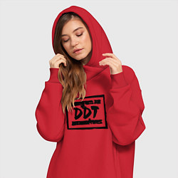 Женское худи-платье ДДТ Лого, цвет: красный — фото 2