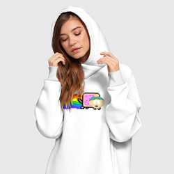 Женское худи-платье Картман Nyan Cat, цвет: белый — фото 2
