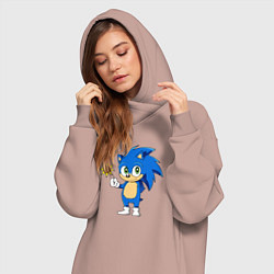 Женское худи-платье Baby Sonic, цвет: пыльно-розовый — фото 2